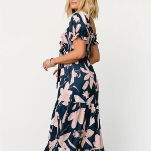 Baltic Born Navy and Blush Floral Maxi Dress